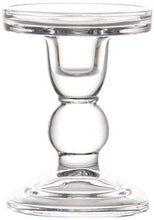 Load image into Gallery viewer, Clear Glass Candle Holder Set of 3