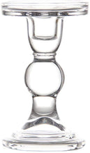 Load image into Gallery viewer, Clear Glass Candle Holder Set of 3