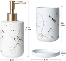 Load image into Gallery viewer, Marble Bathroom Accessories Set
