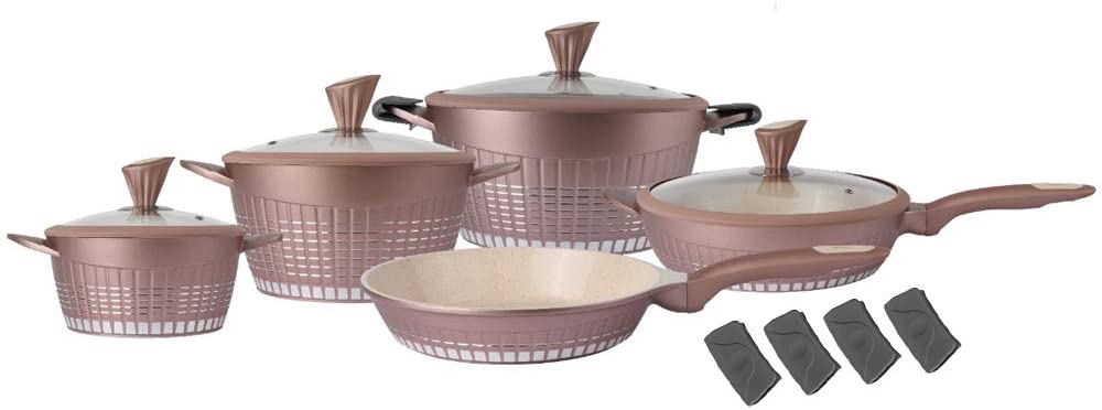 Kitchen Bateria, kitchen pots with non-stick marble coating SAN IGNACIO  Energy wrought aluminum suitable for