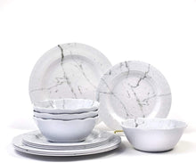 Load image into Gallery viewer, 12-Piece Melamine Dinnerware Set - For Outdoor/Indoor Use ( Unbreakable )