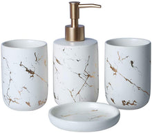 Load image into Gallery viewer, Marble Bathroom Accessories Set