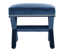 Load image into Gallery viewer, Velvet Ottoman, Navy