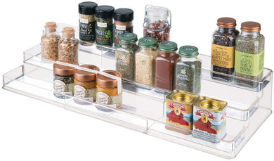 Expandable Spice Rack with 3 Tiered Levels of Storage