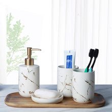 Load image into Gallery viewer, Marble Bathroom Accessories Set