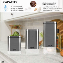 Load image into Gallery viewer, 3-Piece Stainless Steel and Clear Glass Airtight Container Set with Lids