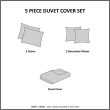 Load image into Gallery viewer, Metallic Duvet Cover Set, King/Cal King, Ivory/Gold