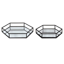 Load image into Gallery viewer, Mirrored Accent Trays (2 Piece Set)