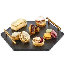 Load image into Gallery viewer, Serving Tray with Brushed Gold Stainless Steel Handles