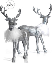 Load image into Gallery viewer, Silver Christmas Reindeer Pack of 2