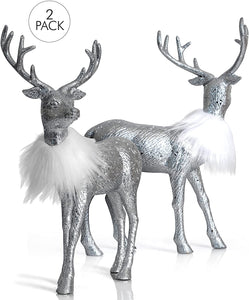 Silver Christmas Reindeer Pack of 2
