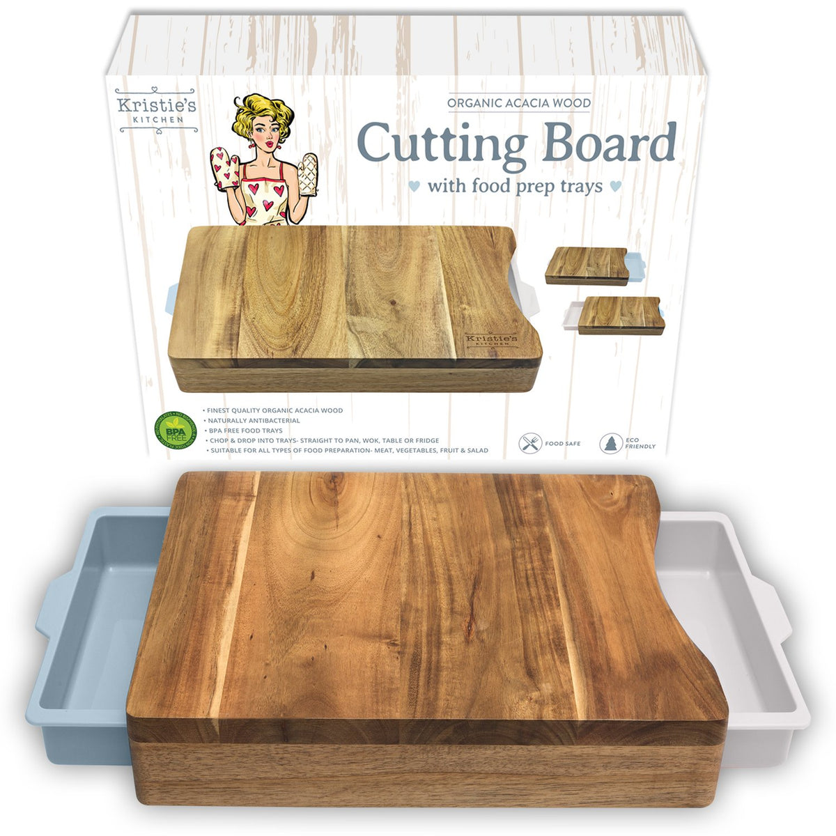 Bamboo Cutting Board with Containers – slyinspireme