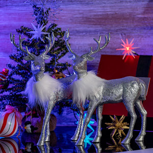 Silver Christmas Reindeer Pack of 2