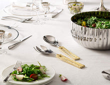 Load image into Gallery viewer, Set of Stainless Steel Salad Servers with Gold Loop Handle
