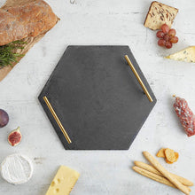 Load image into Gallery viewer, Serving Tray with Brushed Gold Stainless Steel Handles