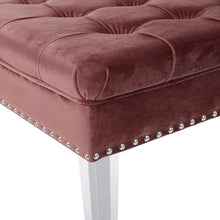 Load image into Gallery viewer, Tufted Cushion New Velvet Ottoman (Blush),