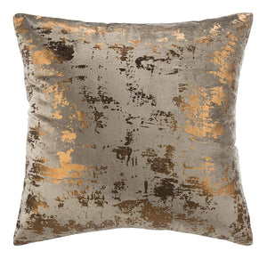 Metallic Throw Pillow, Potato Brown/Copper