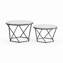 Load image into Gallery viewer, Glass Nesting Coffee Table Set