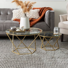 Load image into Gallery viewer, Glass Nesting Coffee Table Set