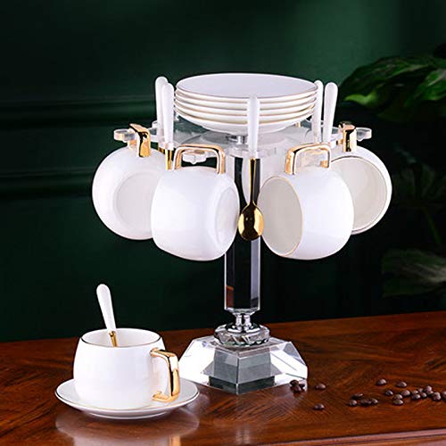 Luxury Coffee Cup and Saucer 6-Piece Set