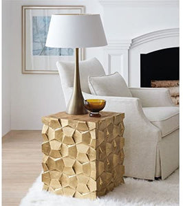 Square End Table in Gold Brass