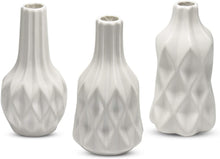 Load image into Gallery viewer, Small White Ceramic Vase Set of 3