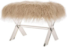Load image into Gallery viewer, Luxurious Faux Fur Bench with Acrylic Legs