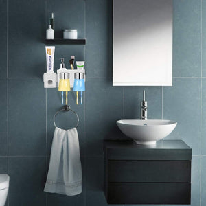 3 in 1 Toothbrush Holder with Automatic Toothpaste Dispenser