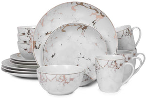 Ceramic Marble Dinnerware Set - Service for 4