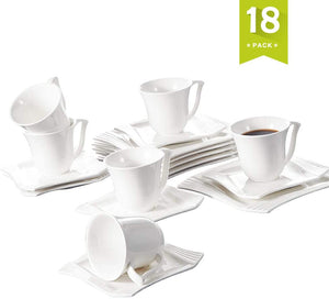 Luxury Dessert Plates Cups with Saucers Set of 6