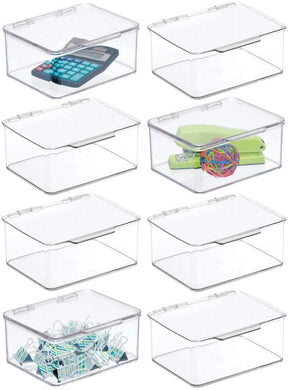 Stackable Organizer Box with Lid 8 Pack