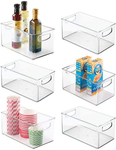 Refrigerator Storage Bin with Handles Set of 6
