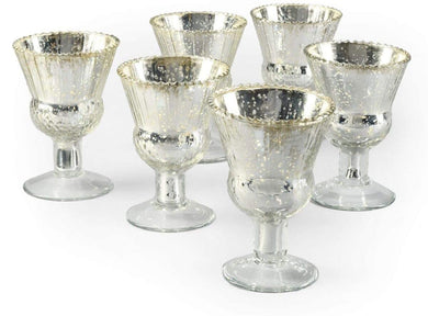 Handmade Glass Coupe Vases, Set of 6