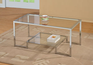 Chrome Glass Coffee Table with Shelf