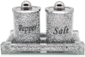 Glam Salt&Pepper Shakers With Tray