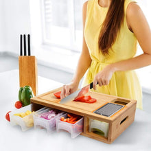 Load image into Gallery viewer, Bamboo Cutting Board with Containers