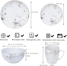 Load image into Gallery viewer, Ceramic Marble Dinnerware Set - Service for 4