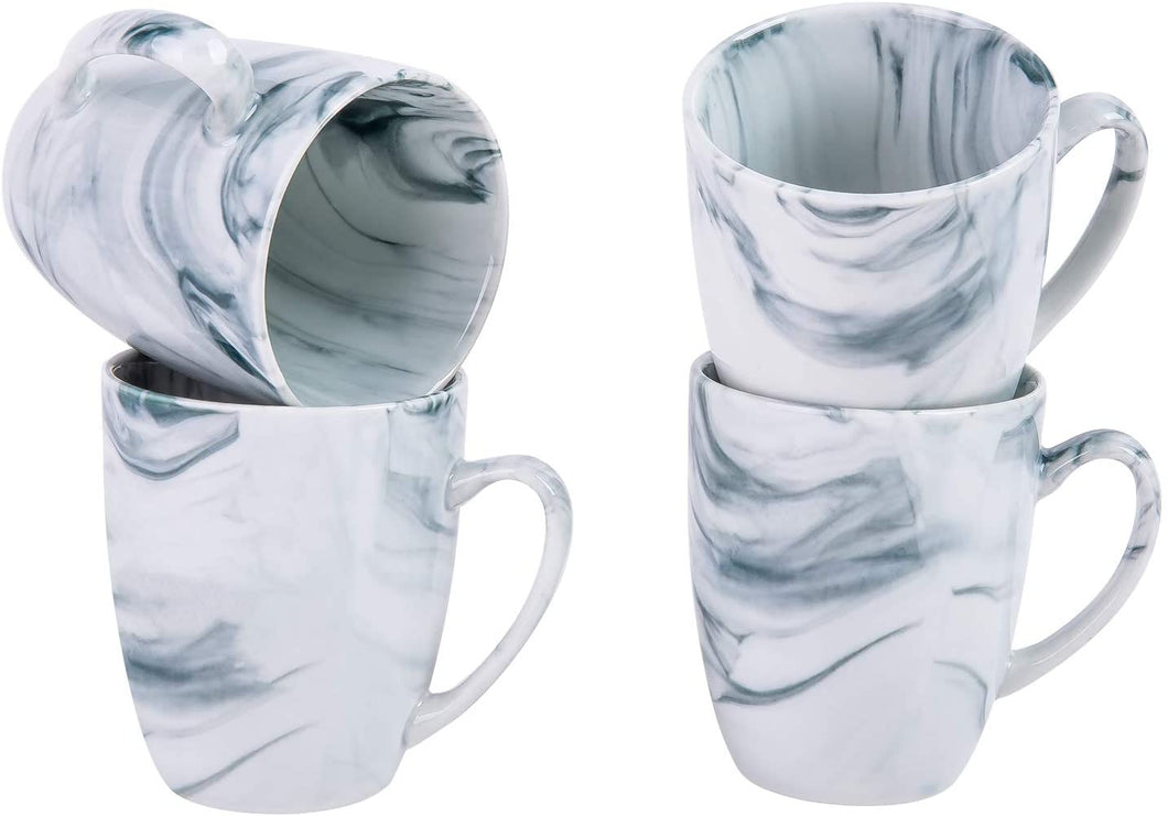 Marble design coffee mug set, set of 4