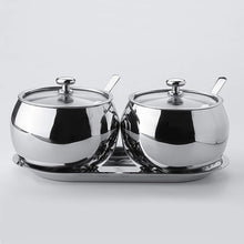 Load image into Gallery viewer, Stainless Steel Sugar Bowl with Lid Spoon and Tray
