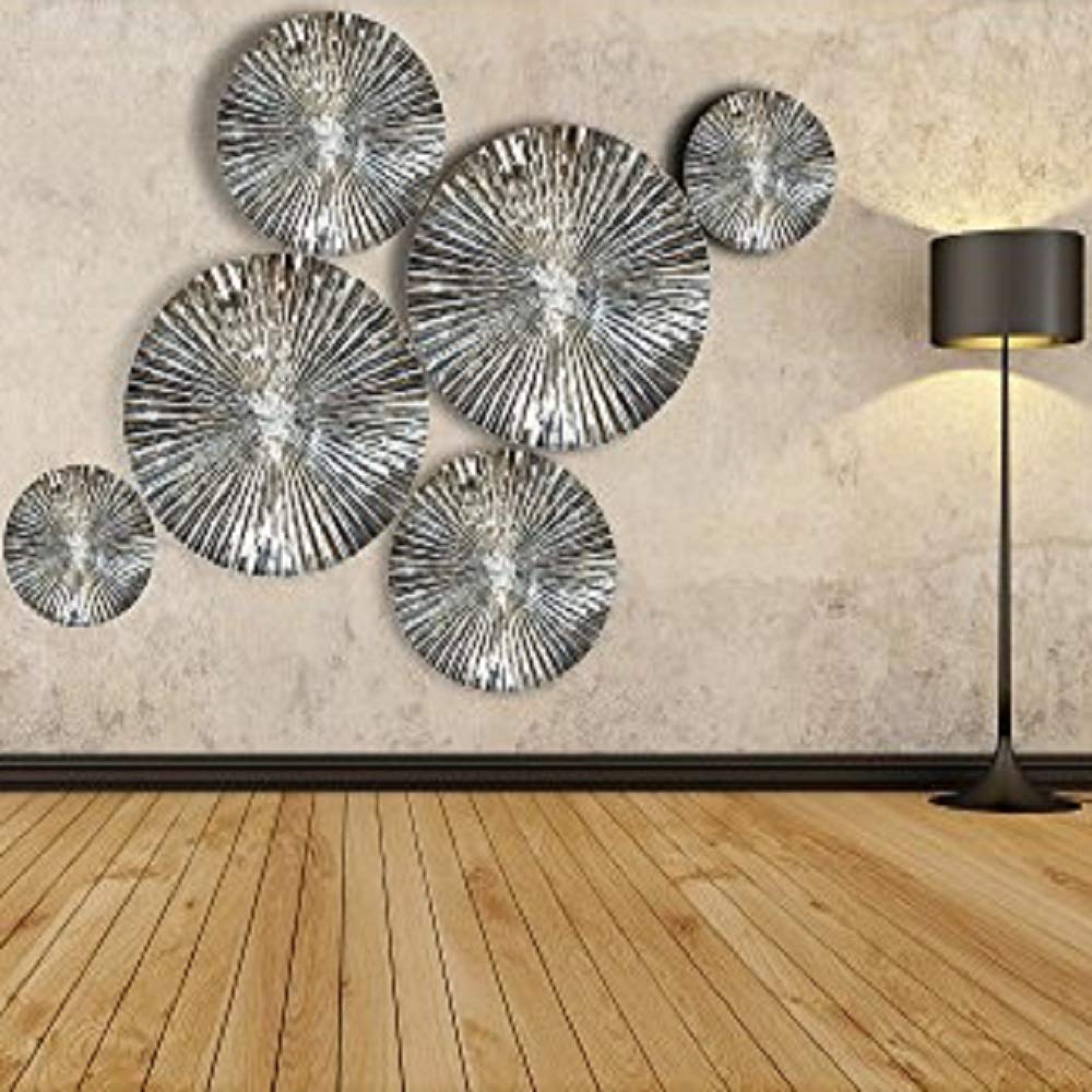 Decorative 6 Pcs Mirror Finish Handmade Metal Wall Art