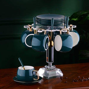 Luxury Coffee Cup and Saucer 6-Piece Set