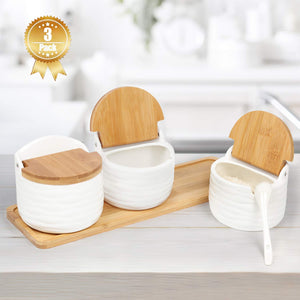 Spice Container with Bamboo Lids and Spoon