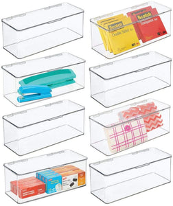 Stackable Organizer Box with Lid 8 Pack