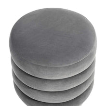 Load image into Gallery viewer, Velvet Ottoman with Silver Finish Pack of 1