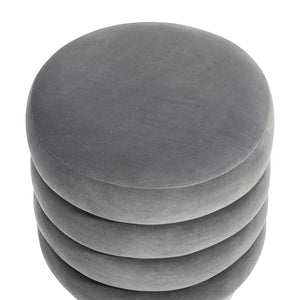 Velvet Ottoman with Silver Finish Pack of 1