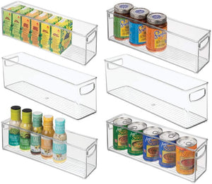 Refrigerator Storage Bin with Handles Set of 6