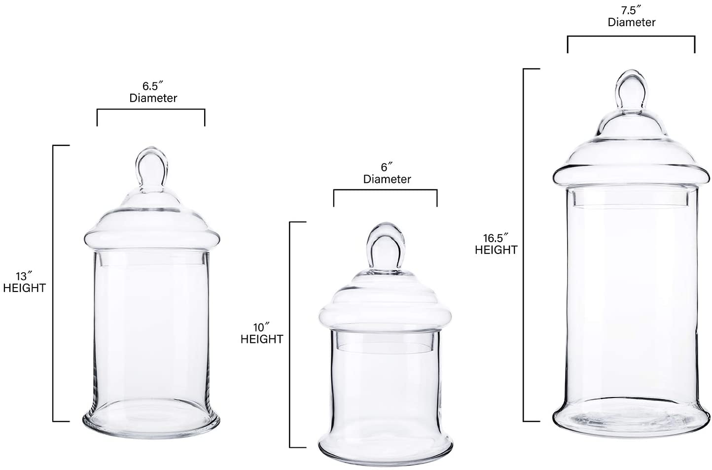 Glass Apothecary Jars with Lids Set of 3 – slyinspireme