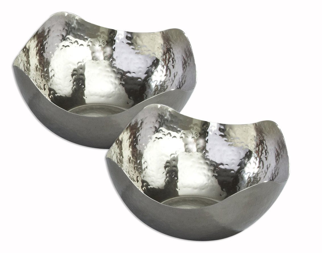 Stainless Steel Wave Serving Bowls - Set of 2