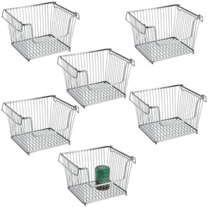 Stackable Basket with Handles 6 Pack