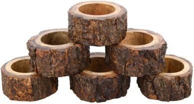 Handcrafted Wooden Napkin Rings Set of 6